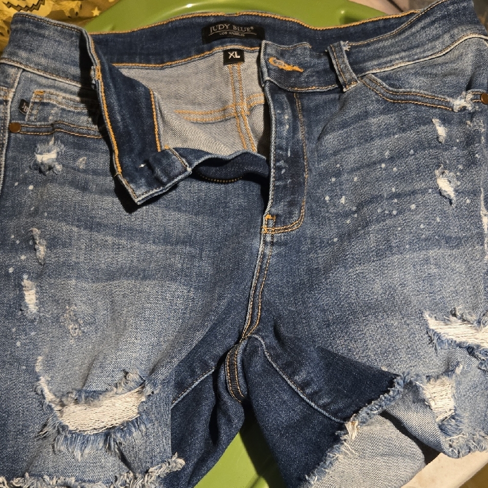 Judy Blue Distressed Blue Jean Shorts